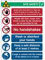 RND 605-00192, COVID-19 Reception, Safety Sign, English, 262x371mm, 1pcs, Brady