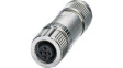 1424660 M12 Straight Cable Socket, 5 Poles, A-Coded, Push-In