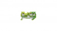 RND 205-01381 Din-Rail Terminal Block, Ground, 3 Positions, Push-In, Green, 0.14 ... 1.5mm\x1a