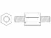 FIX-HPI4-15 Дистанцирующая стойка с резьбой; шестигранная; полиамид; M4