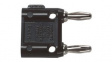 MDP-S-0 Double Banana Plug Shorting Bar, 4mm, Black, 15A, 70V, Nickel-Plated