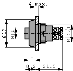1.10.001.001/0205, Pushbutton Switch, 0.7 A, 250 VAC, RAFI