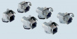 MKA IAP20 angled bulkhead housings with single lever, with 1 lever in galvanised steel
