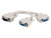 95138, Кабель; вилка D-Sub 15pin HD, гнездо D-Sub 15pin HD x2; 0,17м, Goobay