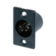 NC4MP-B XLR Panel-mount male receptacle 4 Poles P Soldering Connection Black