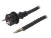 W-97220, Кабель; SCHUKO вилка,вилка CEE 7/7 (E/F),провода; 4,5м; черный, PLASTROL