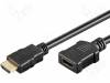 MC.1900.2112.015BK, Кабель; HDMI 1.4; гнездо HDMI, вилка HDMI; 1,5м; черный, Goobay