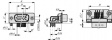 HD-D 44 PYC2 M47H UN D-Sub high-density plug 44P