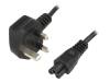 KAB-UK-M3-1.5-BK Кабель; BS 1363 (G) вилка, IEC C5 "мама"; 1,5м; черный; ПВХ; 13А