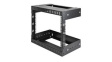 RK812WALLOA 2-Post Open Frame Rack with Adjustable Depth, 8U, Steel, 61.2kg, Black
