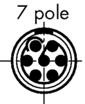 PHG.1B.307.CLLDS2Z, Cable socket, B-series 7-pin Poles 7 6 A 315 VAC/VDC, LEMO