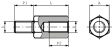 99125-50200 / DSM2550X20DI Spacer bolt 20 mm 5 mm