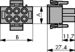 1-480763-0, Straight Plug housing, 6.35 mm, 5 Pole, TE Connectivity
