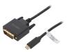 UA0332 Адаптер; DVI-D (24+1) вилка,вилка USB C; 3м; Цвет: черный