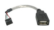 USBMBADAPT USB-A Socket to IDC 4-Pin Socket Cable 152 mm Grey