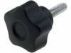 VCT.25 P-M5X16 Ручка регулятора; Диам:25мм; M5; 16мм; полипропилен; H:19мм