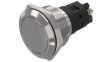 82-6152.1000 Pushbutton Switch, 1CO, Momentary Function, Silver
