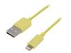 UA0201 Кабель; USB 2.0; вилка USB A, вилка Apple Lightning; 1м; желтый