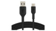 CAB002BT0MBK Braided Cable USB-A Plug - USB-C Plug 150mm Black