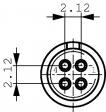 09 9766 30 04 Appliance socket series 719 4-pin Poles 4 3 A 60 VAC/VDC