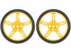 POLOLU WHEEL 60X8MM PAIR – YELLOW, Колесо; Диам.вала:3мм; Ось: D-образный профиль; желтый; резина, POLOLU