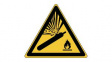 830612 ISO Safety Sign - Pressurized Cylinder, Triangular, Black on Yellow, Polyester, 1pcs