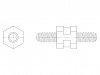 8G509V42553, Дистанцирующая стойка; шестигранная; полиамид 66; M3; Дл: 6мм, DREMEC