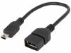 AK-300310-002-S Кабель; OTG, USB 2.0; гнездо USB A, вилка mini USB B; 0,2м; черный