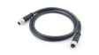 1200660580 Micro-Change (M12) Double-Ended Cordset 8 Poles Male (Straight) to Female (Straight) 24 AWG Black PUR/PVC 2m