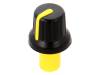 GMN-4P1.5-YL Ручка; с указателем; ABS; Диам.оси:6мм; O16x14,4мм; черный