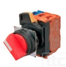 A22NS-3BL-NRA-G102-NN, Селекторный переключатель серии A22N, трехпозиционный, пластиковый, матовый крас, Omron
