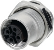 09 3432 216 04 Panel-mount socket, 713 series 4-pole M12