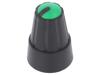 GTC6M-13X19-355C Ручка; миниатюрный; пластик; Oоси: 6мм; O13x19мм; черный; зеленый