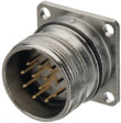 7410 0 12 030 Panel connector with flange Poles=12 Male