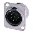 NC6MD-L-1 XLR Panel-mount male receptacle 6 Poles DL Soldering Connection Nickel - Plated