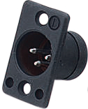 711-0400, XLR Panel-mount male receptacle 4Pblack, Deltron UK (DEM)