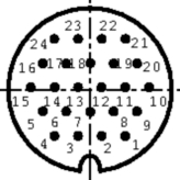 99 0737 00 24, Cable connector, 24-pin 694 Poles=24 Male, Binder