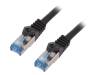 CQ3043S Patch cord; S/FTP; 6a; многопров; Cu; LSZH; черный; 1,5м