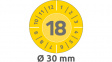 6940 Inspection Plate, 10 sheets/80 labels diam. 30 mm, Yellow