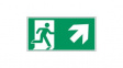 138886 Safety Sign, Emergency Exit, Rectangular, White on Green, Polyester, 1pcs