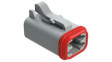 AT06-4S-RD01 Crimp Housing, Receptacle, 2 Rows, 4 Poles, Grey