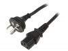 C13C18 Кабель; IEC C13 "мама",вилка GB 2099; 1,8м; черный; ПВХ; 3G1мм2