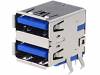 TUEA9FCD0, Гнездо; USB A; на плату; THT; угловой 90°; двойной; Верс: USB 3.0, Amphenol