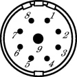 7410 0 81 030 Panel connector with flange Poles=9 Male