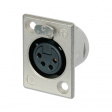 NC4FP-1 XLR Panel-mount female receptacle 4 Poles P Soldering Connection Nickel - Plated