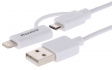 BB-3660-1 Micro-USB cable with lightning adapter 1 m white