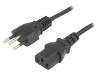 KAB-BRA-P3-1.8-BK Cable; IEC C13 female, plug Type N; 1.8m; black; PVC; 3x0,75mm2