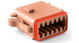AT06-12SD Crimp Housing, Receptacle, 2 Rows, 12 Poles ,Keying Option D, Orange