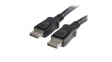 DISPL1M Video Cable with Latches, DisplayPort Plug - DisplayPort Plug, 4096 x 2160, 1m
