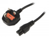 C5G18 Кабель; BS 1363 (G) вилка,IEC C5 "мама"; 1,8м; черный; ПВХ; 2,5А
